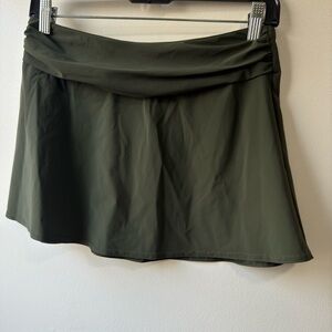 New Karla Colletto  Ruched Waistband Skirt Swim Coverup  A Line Stretch XS